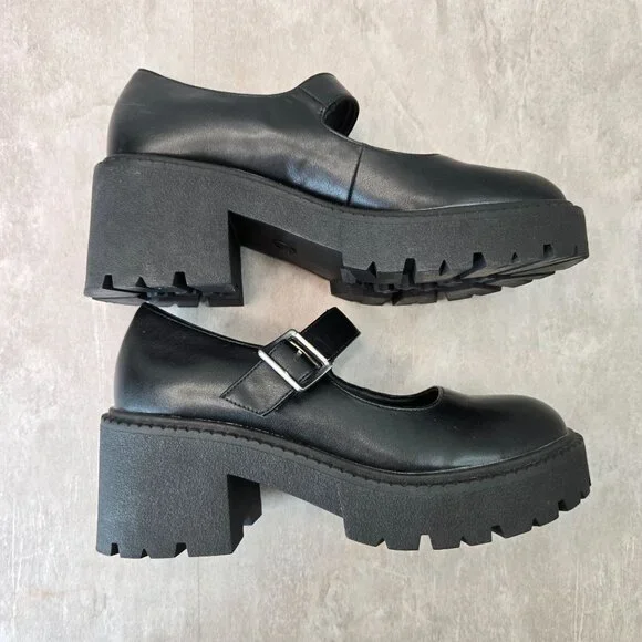 Madden Girl Black Chunky Heel Mary Janes - Picture 5 of 12
